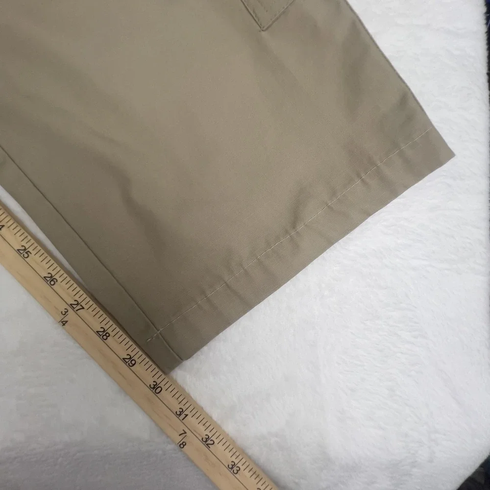 Mens Cargo Pants‎ 34x32 Beige Ripstop Flat Front Straight Leg Workwear Pockets